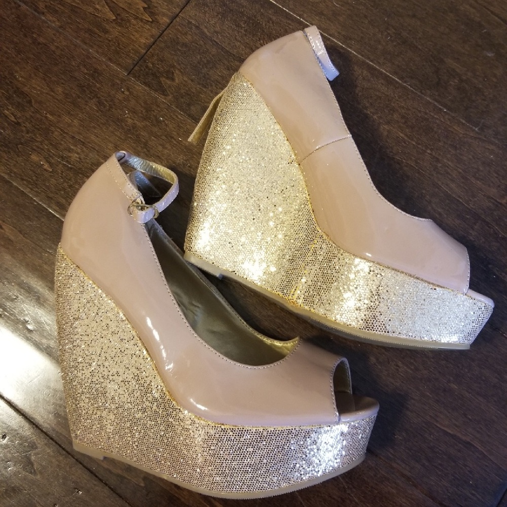 Sparkly Wedge Shoes